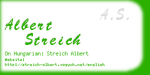 albert streich business card